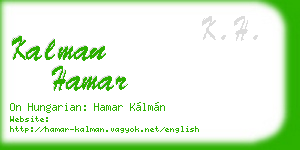 kalman hamar business card
